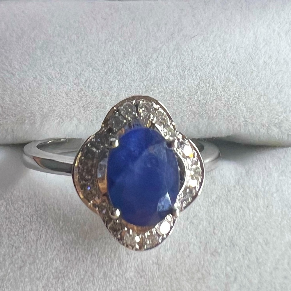 14kw blue sapphire diamond size 7.5 - Picture 3 of 5